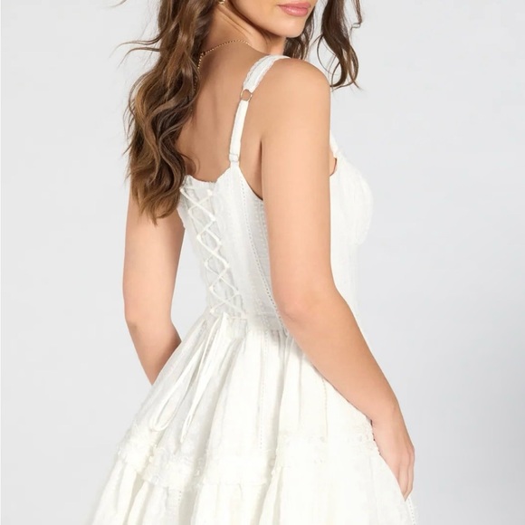 Playful Flirt Lace-Up Ruffle Skater Dress - Picture 2 of 7